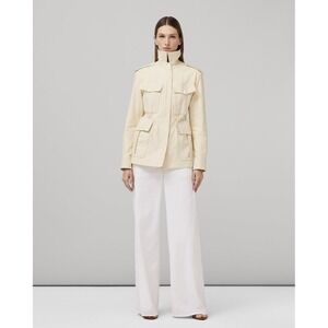 Rag & Bone Lorenz Cotton Military‎ Denim Jacket Cream Sz XL Full Zip Snap